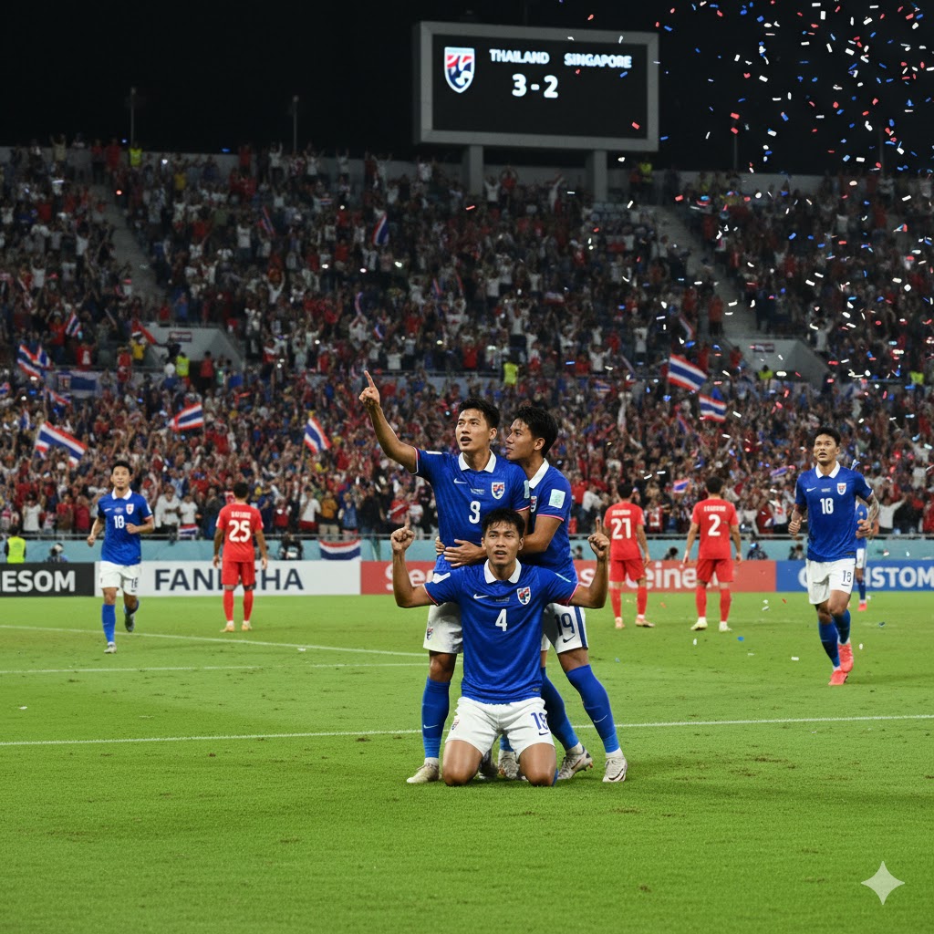 ทัพ ช้างศึก ยุคใหม่ประเดิมสวย! ทีมชาติไทย ชนะ สิงคโปร์ 3-2