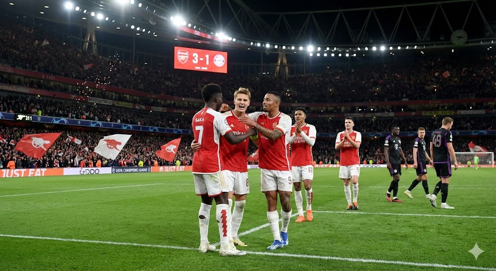 อาร์เซน่อล คืนฟอร์มเก่ง เปิดบ้านทุบ บาเยิร์น มิวนิค 3-1